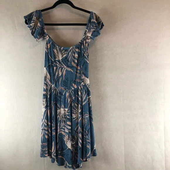 O’Neil small  Floral blue multicolor romper off shoulder - Picture 3 of 6